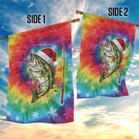 Funny Fishmas Bass Garden Flag Merry Fishmas Tie-dye Christmas Vibes - Wonder Print Shop