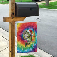 Funny Fishmas Bass Garden Flag Merry Fishmas Tie-dye Christmas Vibes - Wonder Print Shop