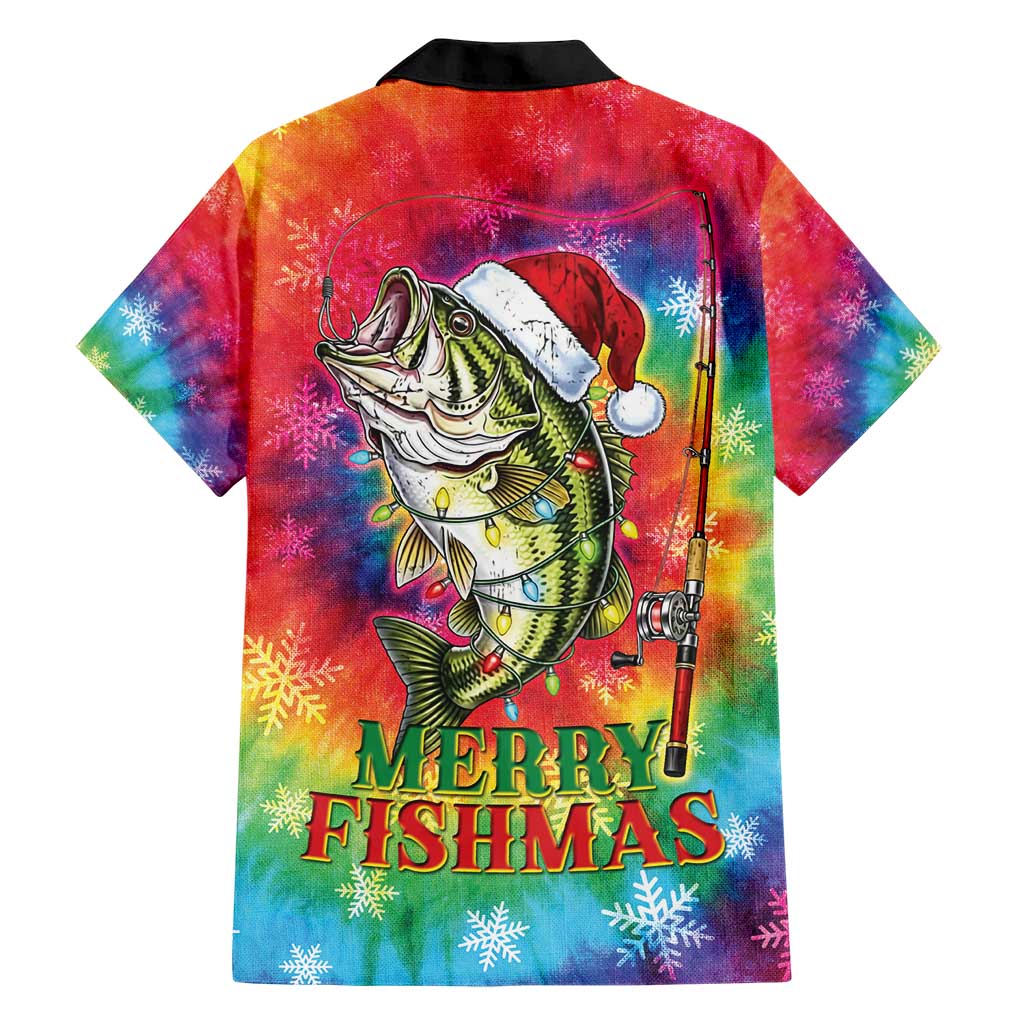 Funny Fishmas Bass Hawaiian Shirt Merry Fishmas Tie-dye Christmas Vibes - Wonder Print Shop