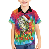 Funny Fishmas Bass Hawaiian Shirt Merry Fishmas Tie-dye Christmas Vibes - Wonder Print Shop
