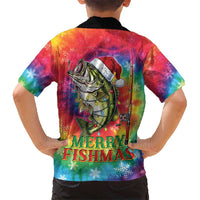 Funny Fishmas Bass Hawaiian Shirt Merry Fishmas Tie-dye Christmas Vibes - Wonder Print Shop