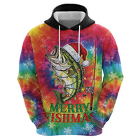 Funny Fishmas Bass Hoodie Merry Fishmas Tie-dye Christmas Vibes - Wonder Print Shop