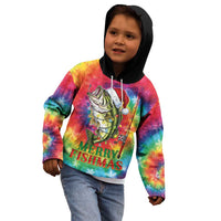Funny Fishmas Bass Kid Hoodie Merry Fishmas Tie-dye Christmas Vibes - Wonder Print Shop
