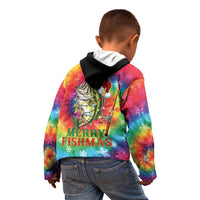 Funny Fishmas Bass Kid Hoodie Merry Fishmas Tie-dye Christmas Vibes - Wonder Print Shop