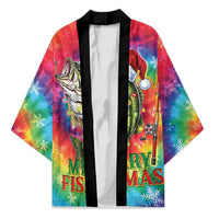 Funny Fishmas Bass Kimono Merry Fishmas Tie-dye Christmas Vibes - Wonder Print Shop