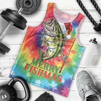 Funny Fishmas Bass Men Tank Top Merry Fishmas Tie-dye Christmas Vibes - Wonder Print Shop
