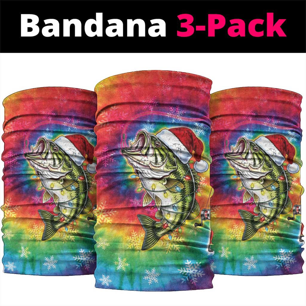Funny Fishmas Bass Neck Gaiter Merry Fishmas Tie-dye Christmas Vibes - Wonder Print Shop