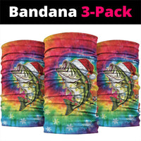 Funny Fishmas Bass Neck Gaiter Merry Fishmas Tie-dye Christmas Vibes - Wonder Print Shop