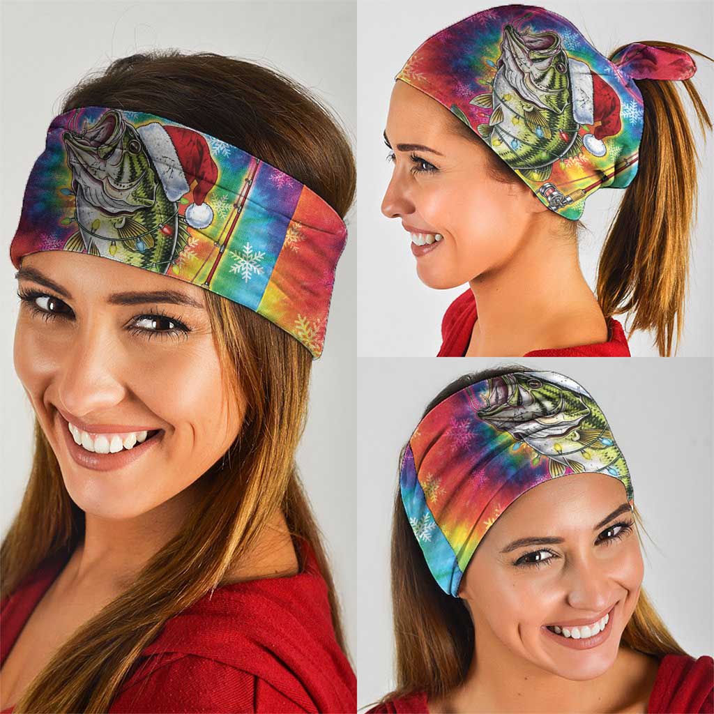 Funny Fishmas Bass Neck Gaiter Merry Fishmas Tie-dye Christmas Vibes - Wonder Print Shop