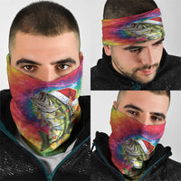Funny Fishmas Bass Neck Gaiter Merry Fishmas Tie-dye Christmas Vibes - Wonder Print Shop
