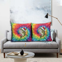 Funny Fishmas Bass Pillow Cover Merry Fishmas Tie-dye Christmas Vibes - Wonder Print Shop