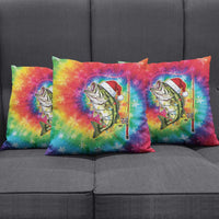 Funny Fishmas Bass Pillow Cover Merry Fishmas Tie-dye Christmas Vibes - Wonder Print Shop