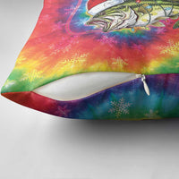 Funny Fishmas Bass Pillow Cover Merry Fishmas Tie-dye Christmas Vibes - Wonder Print Shop