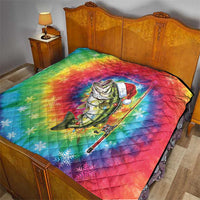 Funny Fishmas Bass Quilt Merry Fishmas Tie-dye Christmas Vibes - Wonder Print Shop