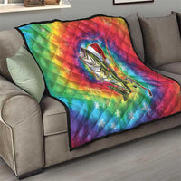 Funny Fishmas Bass Quilt Merry Fishmas Tie-dye Christmas Vibes - Wonder Print Shop