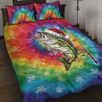 Funny Fishmas Bass Quilt Bed Set Merry Fishmas Tie-dye Christmas Vibes - Wonder Print Shop