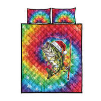 Funny Fishmas Bass Quilt Bed Set Merry Fishmas Tie-dye Christmas Vibes - Wonder Print Shop