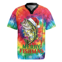 Funny Fishmas Bass Rugby Jersey Merry Fishmas Tie-dye Christmas Vibes - Wonder Print Shop