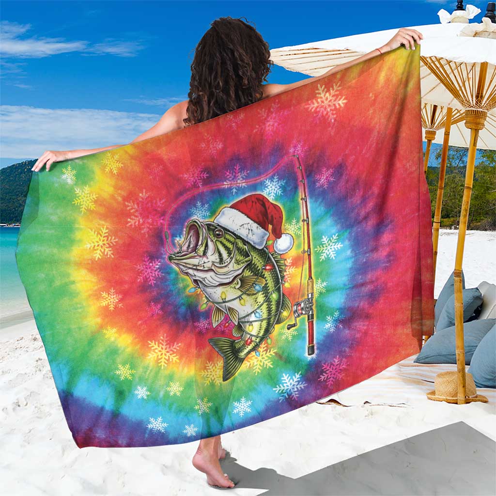Funny Fishmas Bass Sarong Merry Fishmas Tie-dye Christmas Vibes - Wonder Print Shop