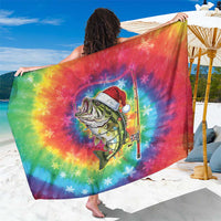 Funny Fishmas Bass Sarong Merry Fishmas Tie-dye Christmas Vibes - Wonder Print Shop