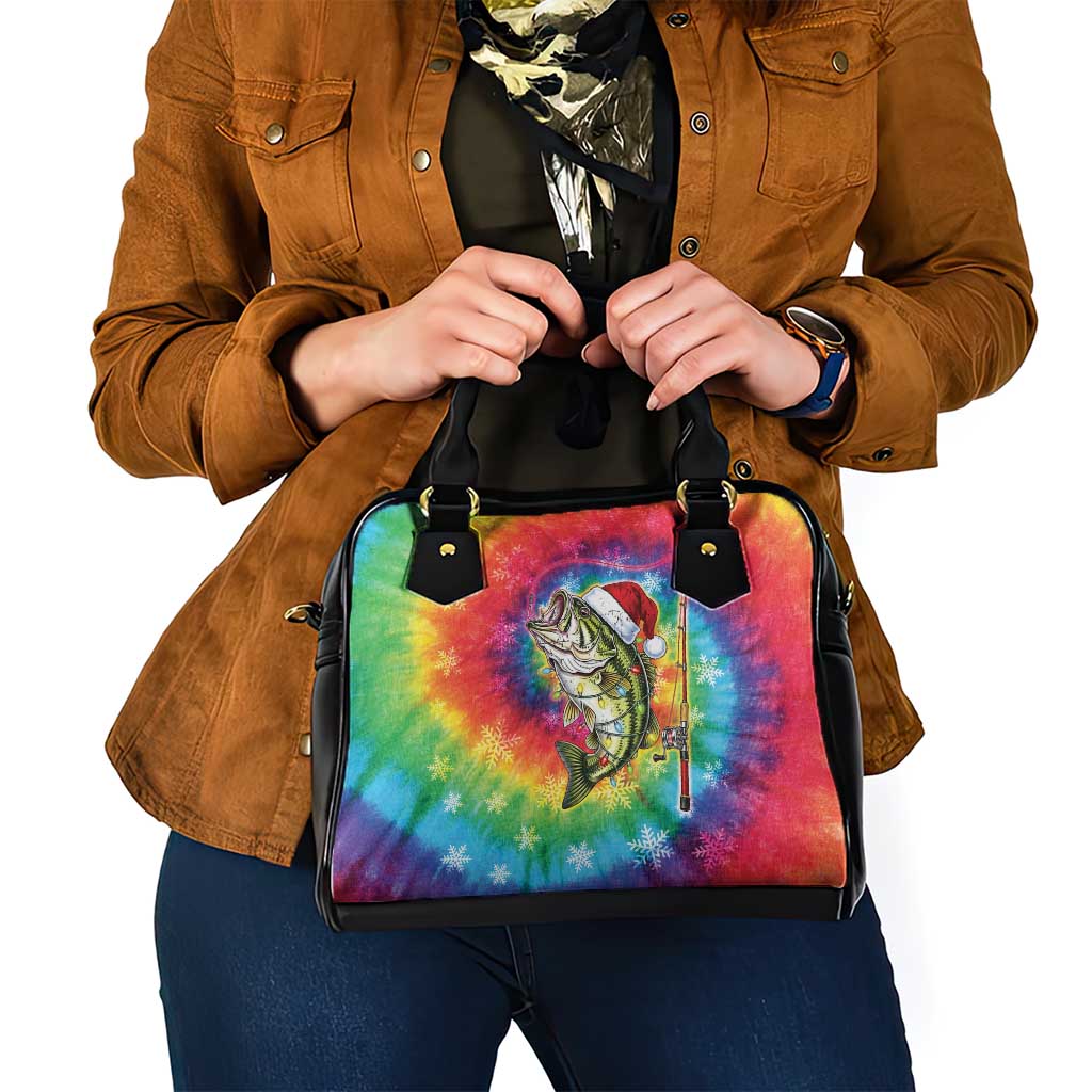 Funny Fishmas Bass Shoulder Handbag Merry Fishmas Tie-dye Christmas Vibes - Wonder Print Shop