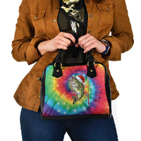 Funny Fishmas Bass Shoulder Handbag Merry Fishmas Tie-dye Christmas Vibes - Wonder Print Shop
