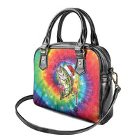 Funny Fishmas Bass Shoulder Handbag Merry Fishmas Tie-dye Christmas Vibes - Wonder Print Shop