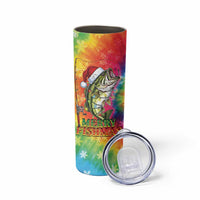 Funny Fishmas Bass Skinny Tumbler Merry Fishmas Tie-dye Christmas Vibes - Wonder Print Shop