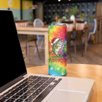Funny Fishmas Bass Skinny Tumbler Merry Fishmas Tie-dye Christmas Vibes - Wonder Print Shop