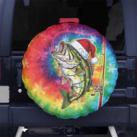 Funny Fishmas Bass Spare Tire Cover Merry Fishmas Tie-dye Christmas Vibes - Wonder Print Shop