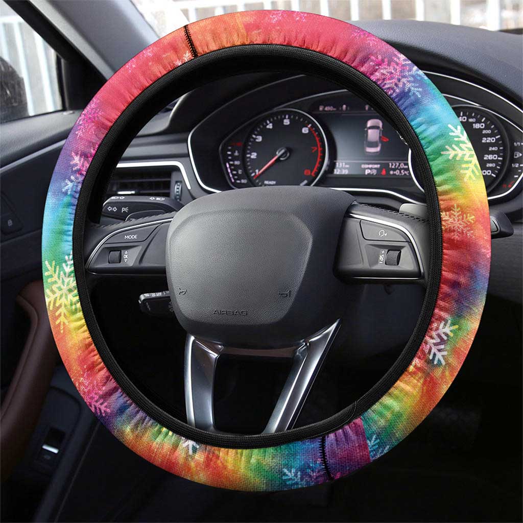 Funny Fishmas Bass Steering Wheel Cover Merry Fishmas Tie-dye Christmas Vibes - Wonder Print Shop