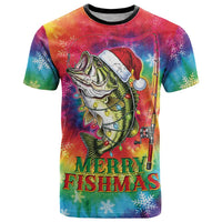 Funny Fishmas Bass T Shirt Merry Fishmas Tie-dye Christmas Vibes - Wonder Print Shop