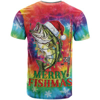 Funny Fishmas Bass T Shirt Merry Fishmas Tie-dye Christmas Vibes - Wonder Print Shop