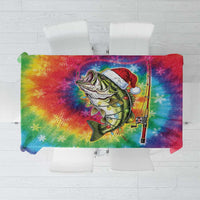 Funny Fishmas Bass Tablecloth Merry Fishmas Tie-dye Christmas Vibes - Wonder Print Shop