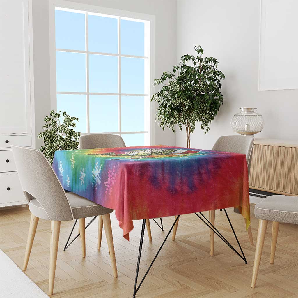 Funny Fishmas Bass Tablecloth Merry Fishmas Tie-dye Christmas Vibes - Wonder Print Shop