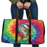 Funny Fishmas Bass Travel Bag Merry Fishmas Tie-dye Christmas Vibes - Wonder Print Shop