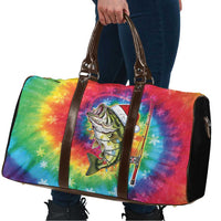 Funny Fishmas Bass Travel Bag Merry Fishmas Tie-dye Christmas Vibes - Wonder Print Shop