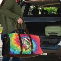 Funny Fishmas Bass Travel Bag Merry Fishmas Tie-dye Christmas Vibes - Wonder Print Shop