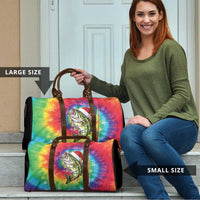 Funny Fishmas Bass Travel Bag Merry Fishmas Tie-dye Christmas Vibes - Wonder Print Shop