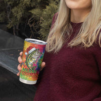 Funny Fishmas Bass Tumbler Cup Merry Fishmas Tie-dye Christmas Vibes - Wonder Print Shop