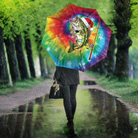Funny Fishmas Bass Umbrella Merry Fishmas Tie-dye Christmas Vibes - Wonder Print Shop