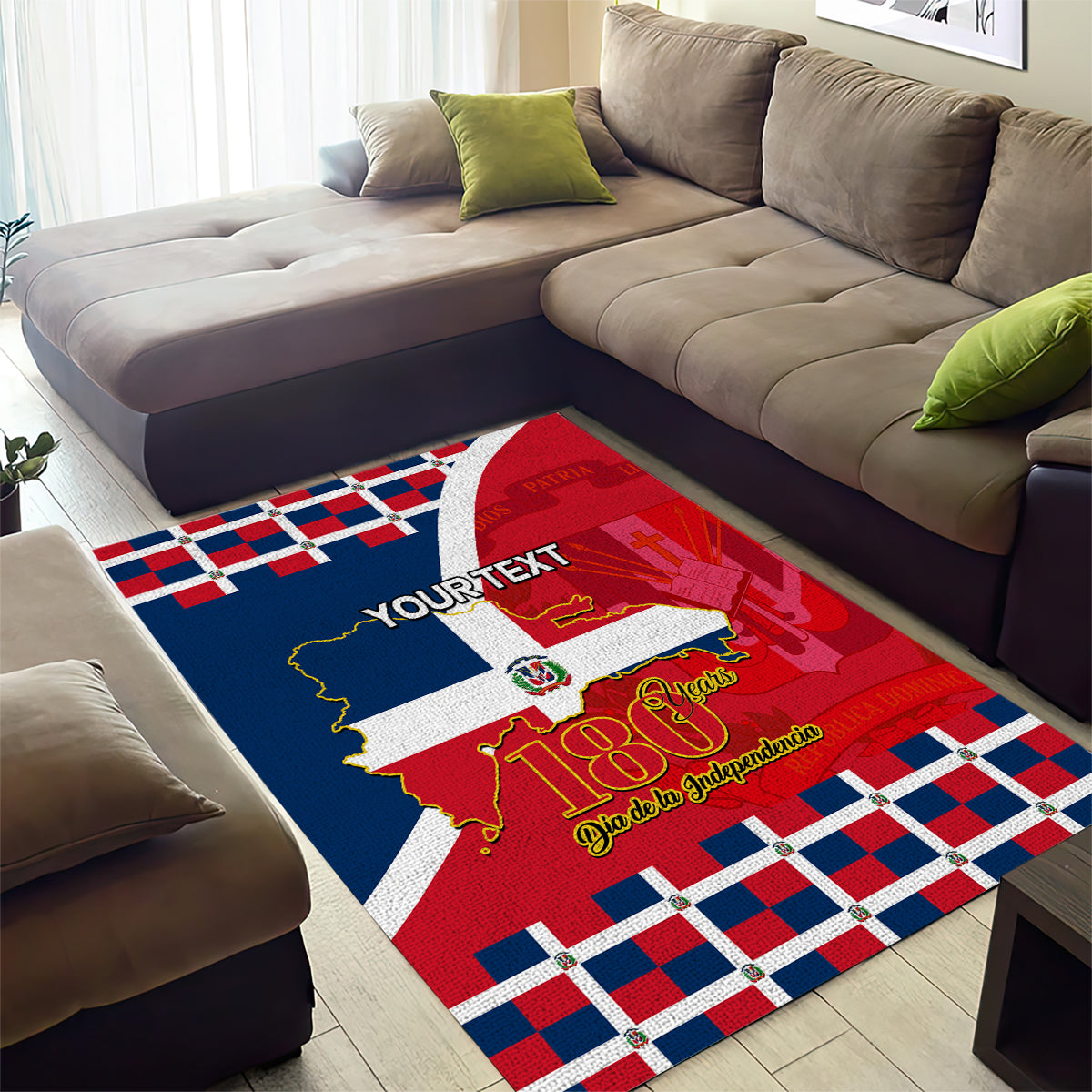 Dominican Republic 180th Years Independence Day Personalized Area Rug LT9 - Wonder Print Shop