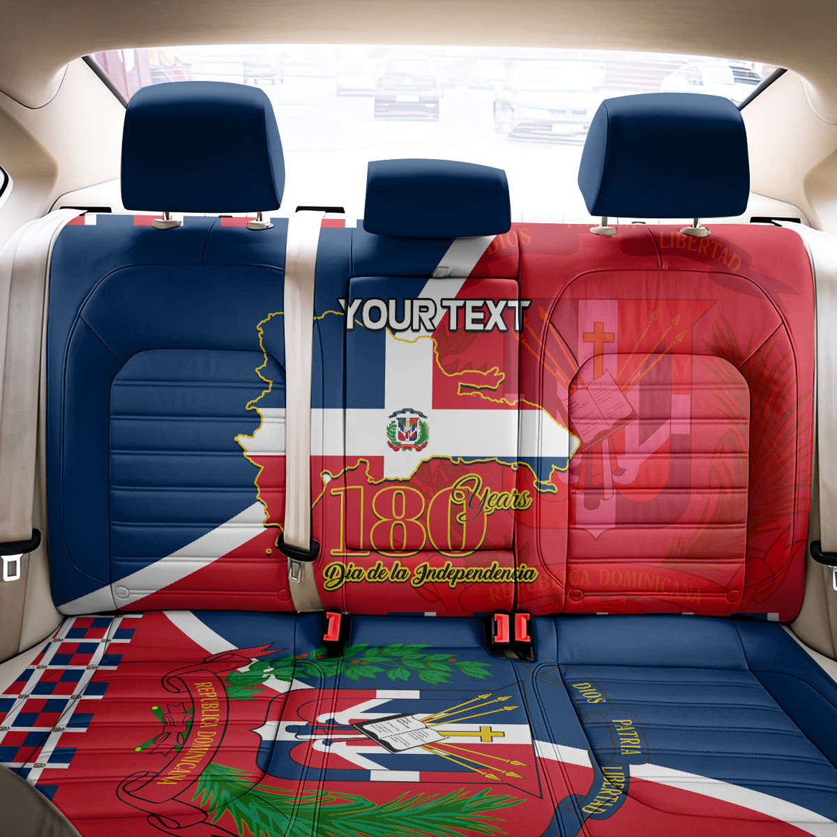 Dominican Republic 180th Years Independence Day Personalized Back Car Seat Cover LT9 - Wonder Print Shop