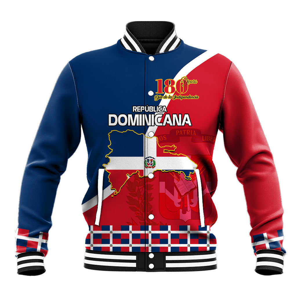 Dominican Republic 180th Years Independence Day Personalized Baseball Jacket LT9 - Wonder Print Shop