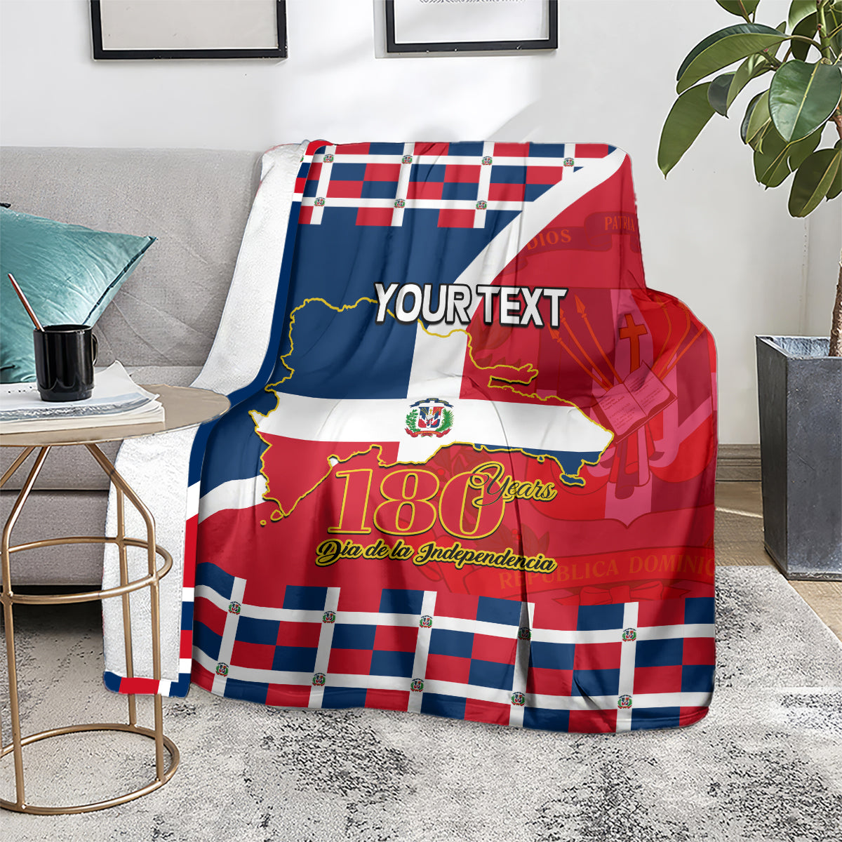 Dominican Republic 180th Years Independence Day Personalized Blanket