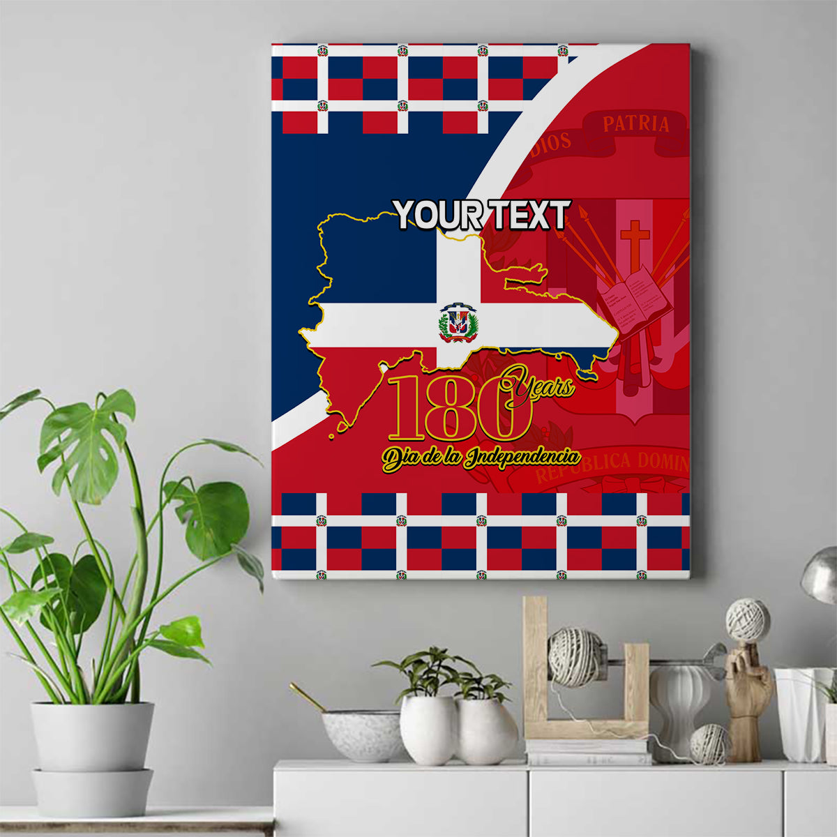 Dominican Republic 180th Years Independence Day Personalized Canvas Wall Art