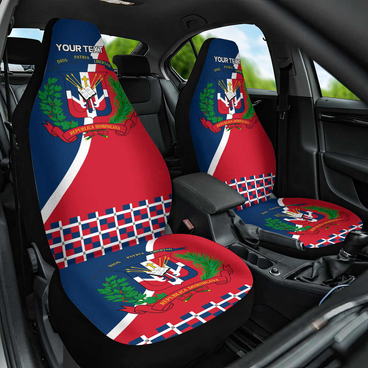 Dominican Republic 180th Years Independence Day Personalized Car Seat Cover