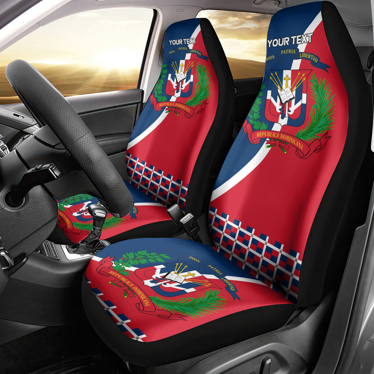 Dominican Republic 180th Years Independence Day Personalized Car Seat Cover LT9 - Wonder Print Shop