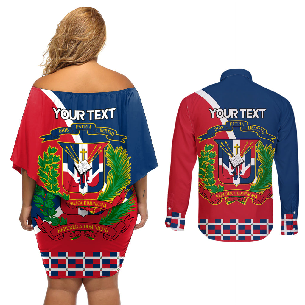 Dominican Republic 180th Years Independence Day Personalized Couples Matching Off Shoulder Short Dress and Long Sleeve Button Shirt LT9 - Wonder Print Shop