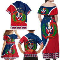 Dominican Republic 180th Years Independence Day Personalized Family Matching Off Shoulder Maxi Dress and Hawaiian Shirt LT9 - Wonder Print Shop
